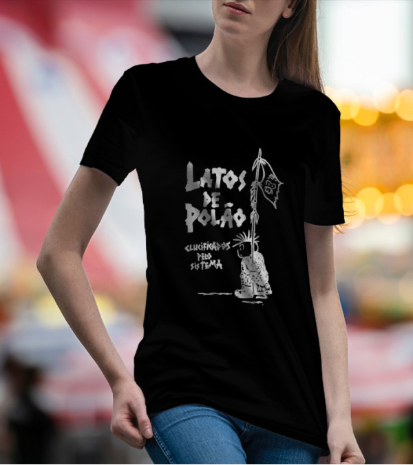 Latos De Polão Clucificados Pelo Sistema 89 Flag Cartoon Drawing T-Shirt