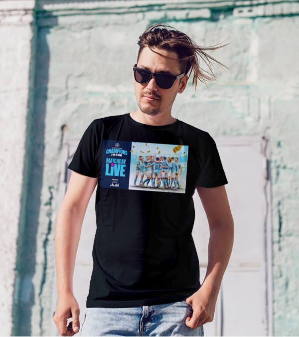 Premier League Champions Manchester City 3-In-A-Row Matchday Live Presented By Dry Asahi T-Shirt