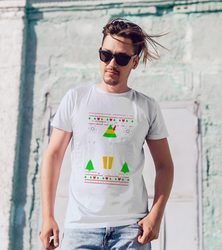 Son Of A Nutcracker Elf Christmas Snowflakes Trees Santa's Workshop T-Shirt