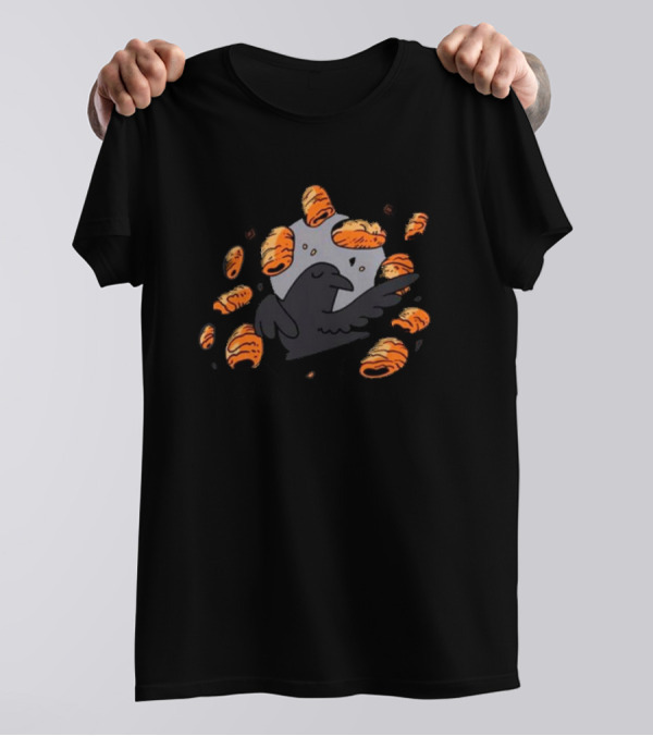 Crow Surrounded By Pain Au Chocolat T-Shirt