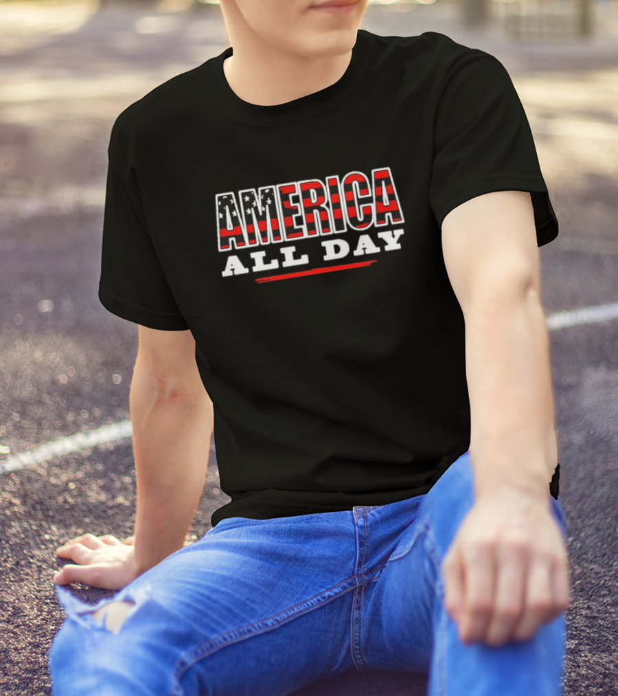 AMERICA All Day Stars Stripes T-Shirt
