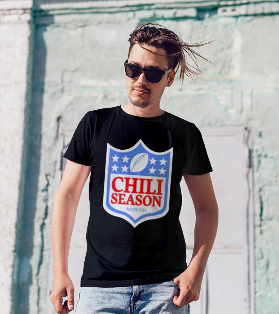 Chili Season MMXXIII Football Shield T-Shirt