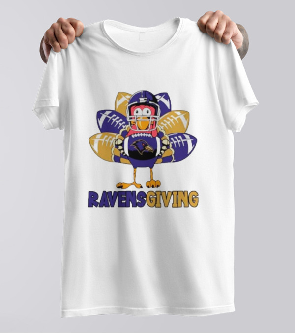 Ravensgiving Thanksgiving Baltimore Ravens Turkey Football T-Shirt