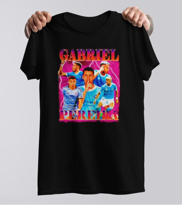 GABRIEL PEREIRA NYCFC Soccer Lightning Collage T-Shirt