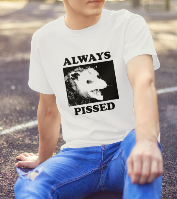 Opossum Always Pissed Black-and-White T-Shirt