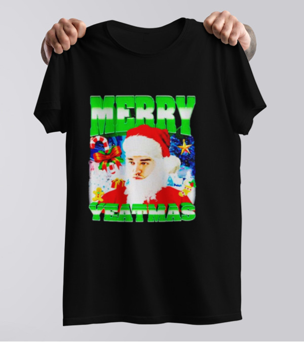 Rapper Yeat Santa Merry Yeatmas Funny Christmas Holiday T-Shirt