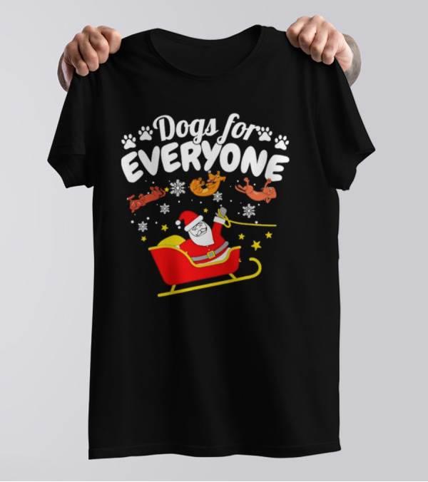 Dogs For Everyone Santa Claus Funny Christmas T-Shirt