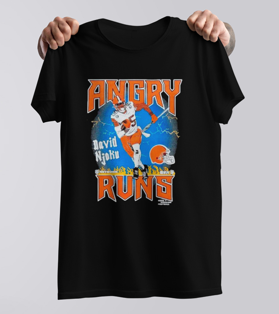 Angry Runs David Njoku Cleveland Browns Football T-Shirt