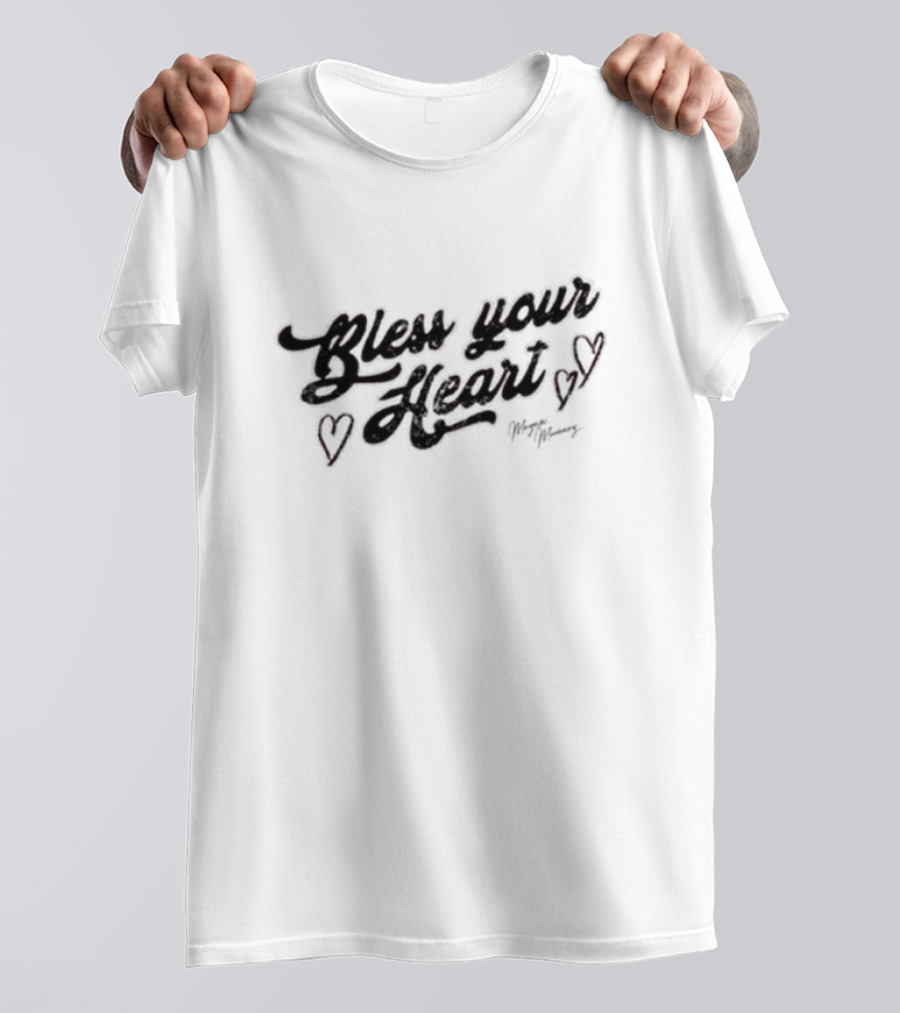 Bless Your Heart Megan Moroney With Decorative Heart Symbols T-Shirt