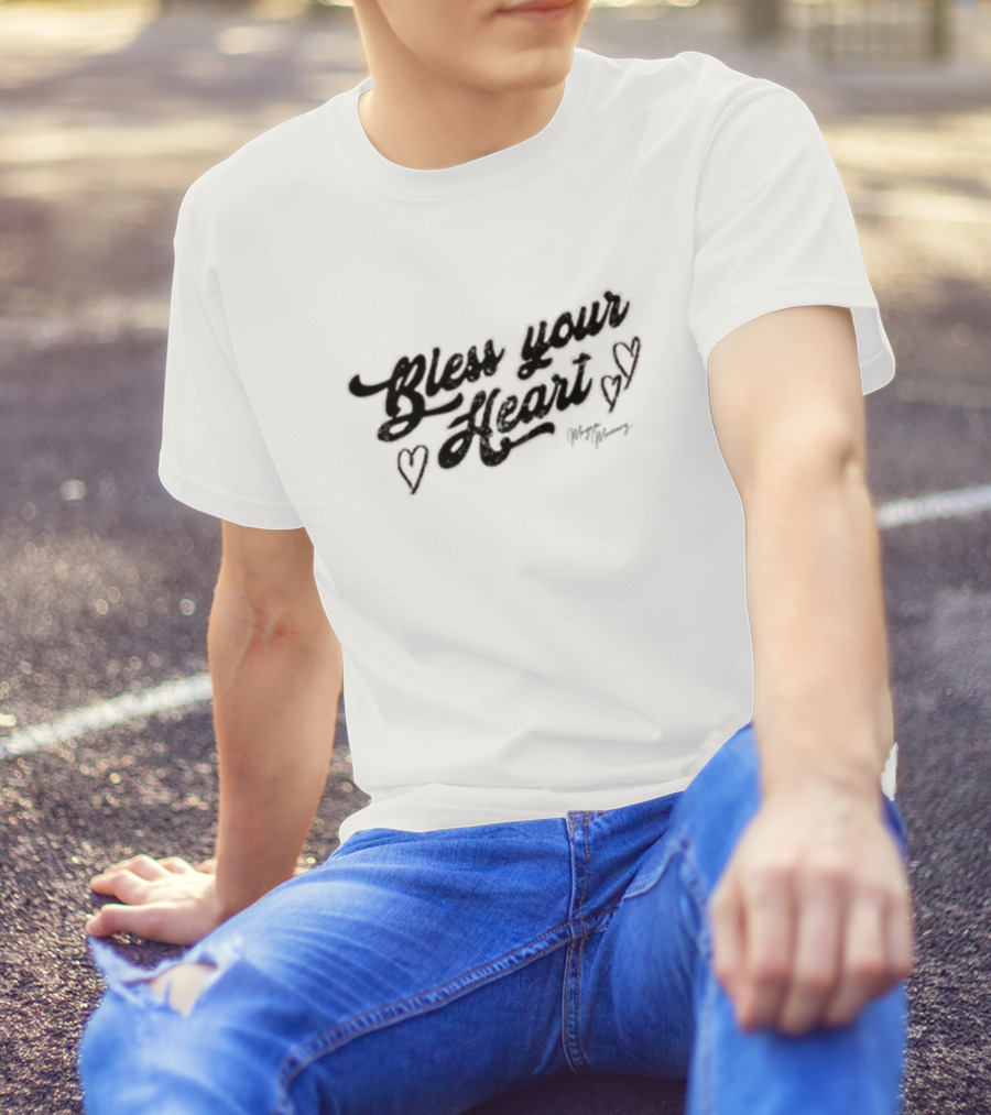 Bless Your Heart Megan Moroney With Decorative Heart Symbols T-Shirt