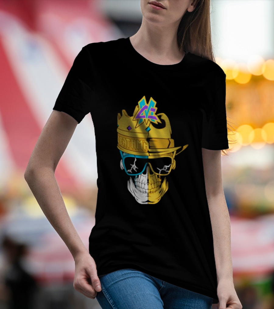 Matt Cardona Deathmatch God Crowned Skull With Sunglasses And Crown Split T-Shirt