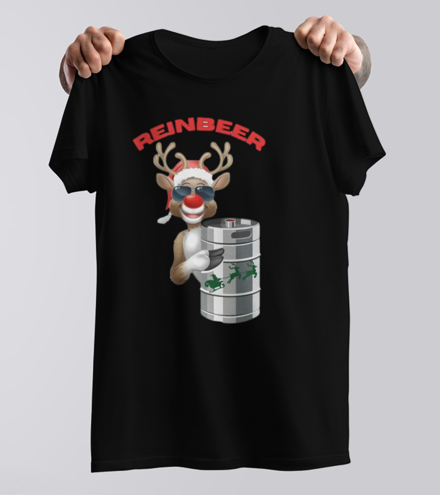 Reinbeer Reindeer Santa Funny Christmas Keg T-Shirt
