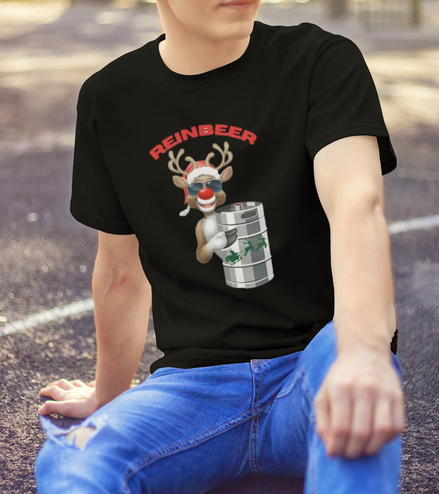 Reinbeer Reindeer Santa Funny Christmas Keg T-Shirt