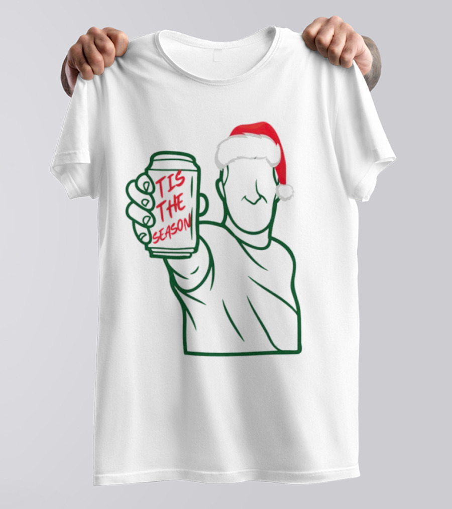Tis The Season Beer Santa Hat Cheers T-Shirt