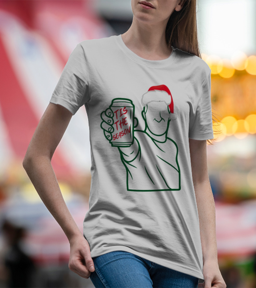 Tis The Season Beer Santa Hat Cheers T-Shirt