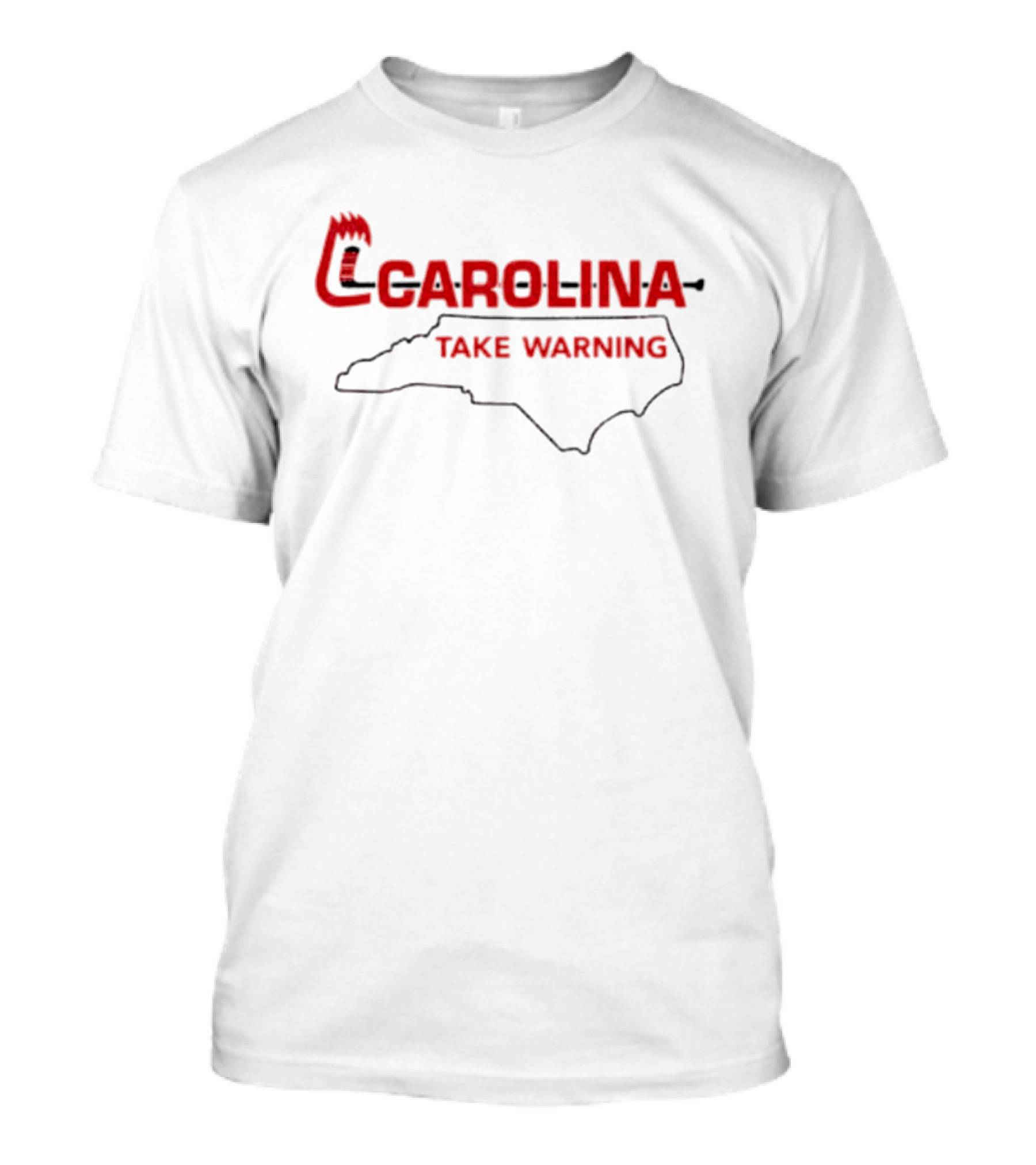 Carolina Hurricanes Take Warning North Carolina Map T-Shirt