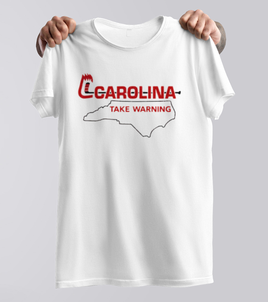 Carolina Hurricanes Take Warning North Carolina Map T-Shirt