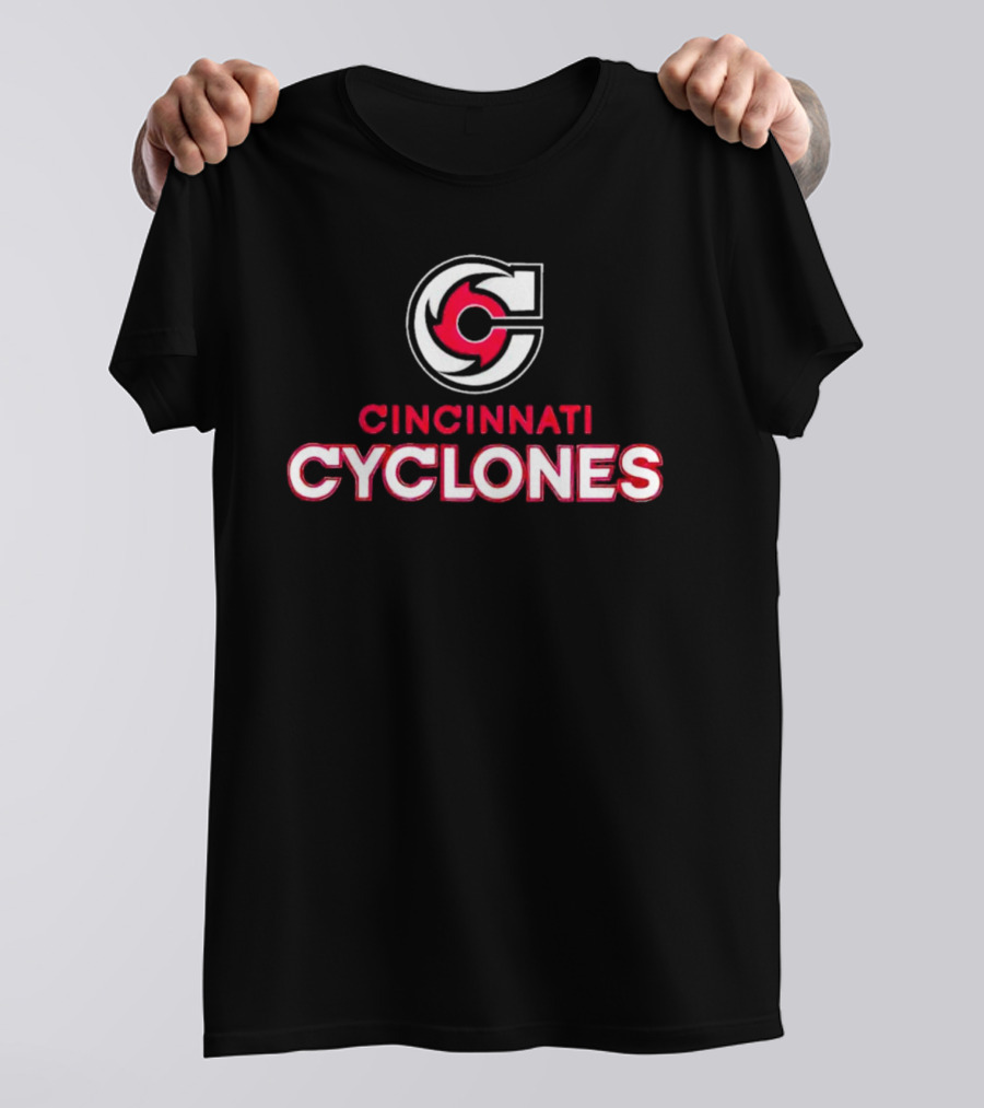 Cincinnati Cyclones Logo Red And White T-Shirt