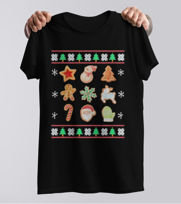 Christmas Cookies Gingerbread Snowflakes Santa Holiday T-Shirt