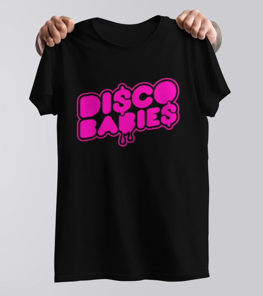 Disco Babies Neon Pink Dripping Dollar Sign Remix T-Shirt