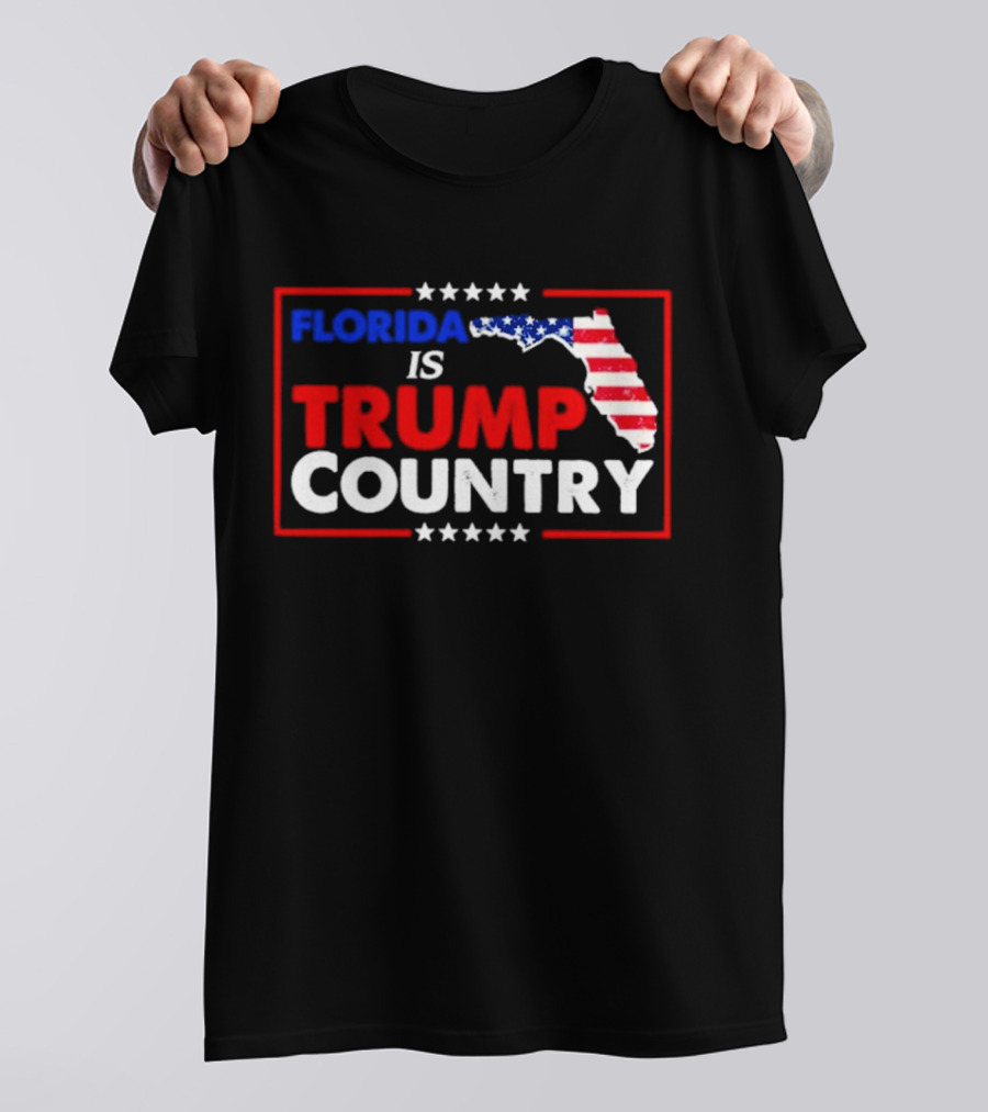Florida Is Trump Country USA Flag Map Stars T-Shirt