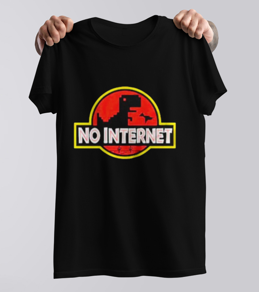 No Internet Dinosaur Jurassic Park T-Shirt