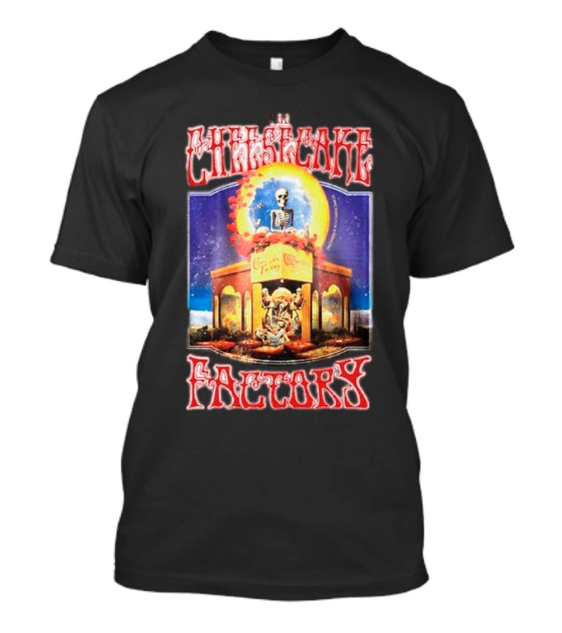 The Cheesecake Factory Grateful Dead Skeleton Cosmic Scene T-Shirt