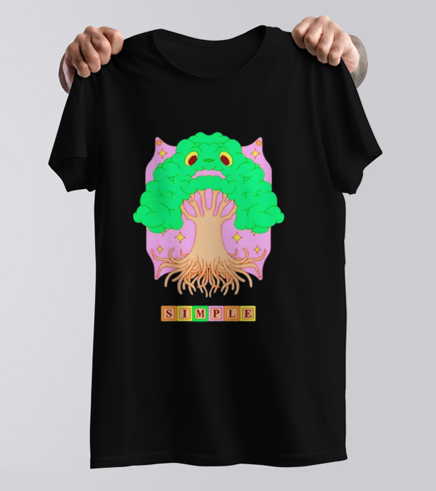 Simple Tree World Blocks Bright T-Shirt