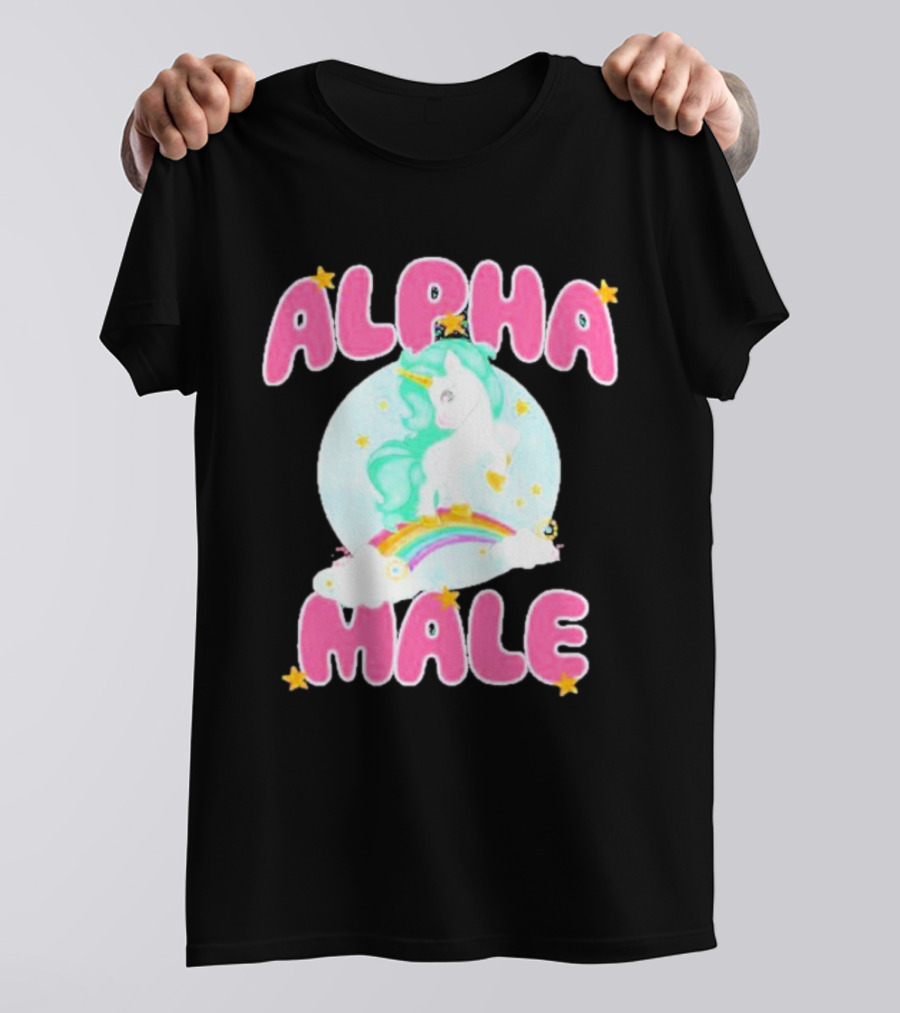 Alanalintao Alpha Male Unicorn Rainbow Stars T-Shirt