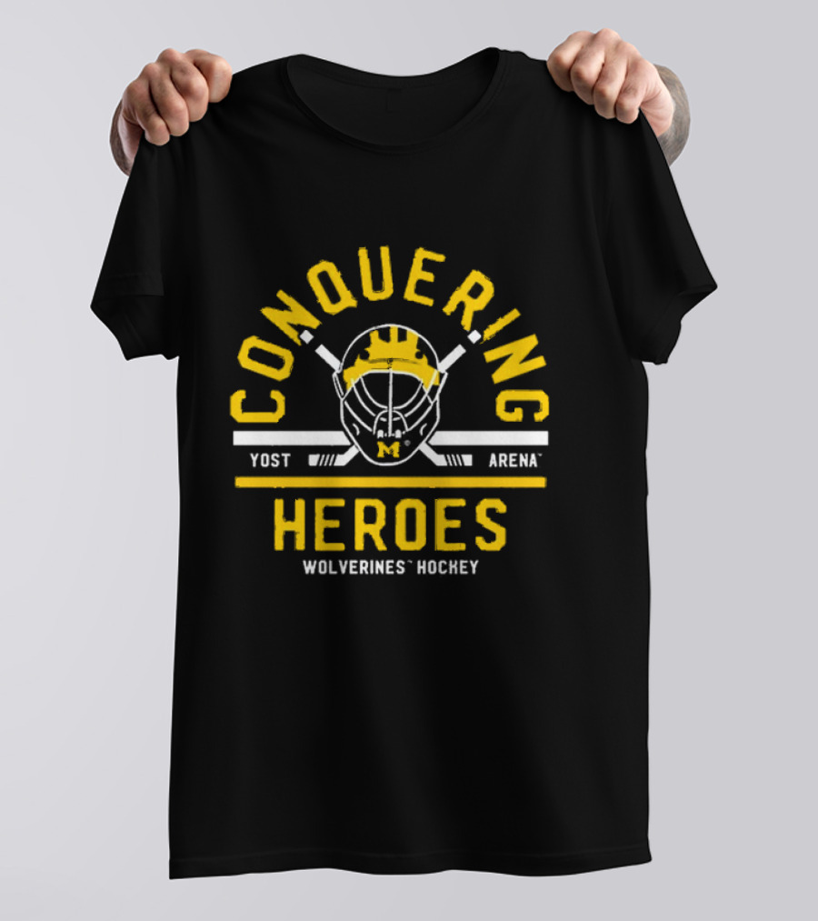 Conquering Heroes Yost Arena Wolverines Hockey T-Shirt