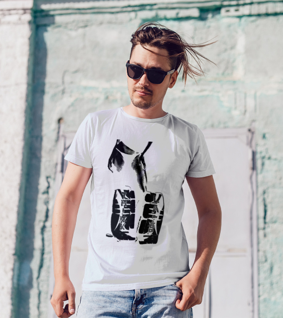 Tatemcrae Think Later Bold Legs Striking Pose In Monochrome T-Shirt
