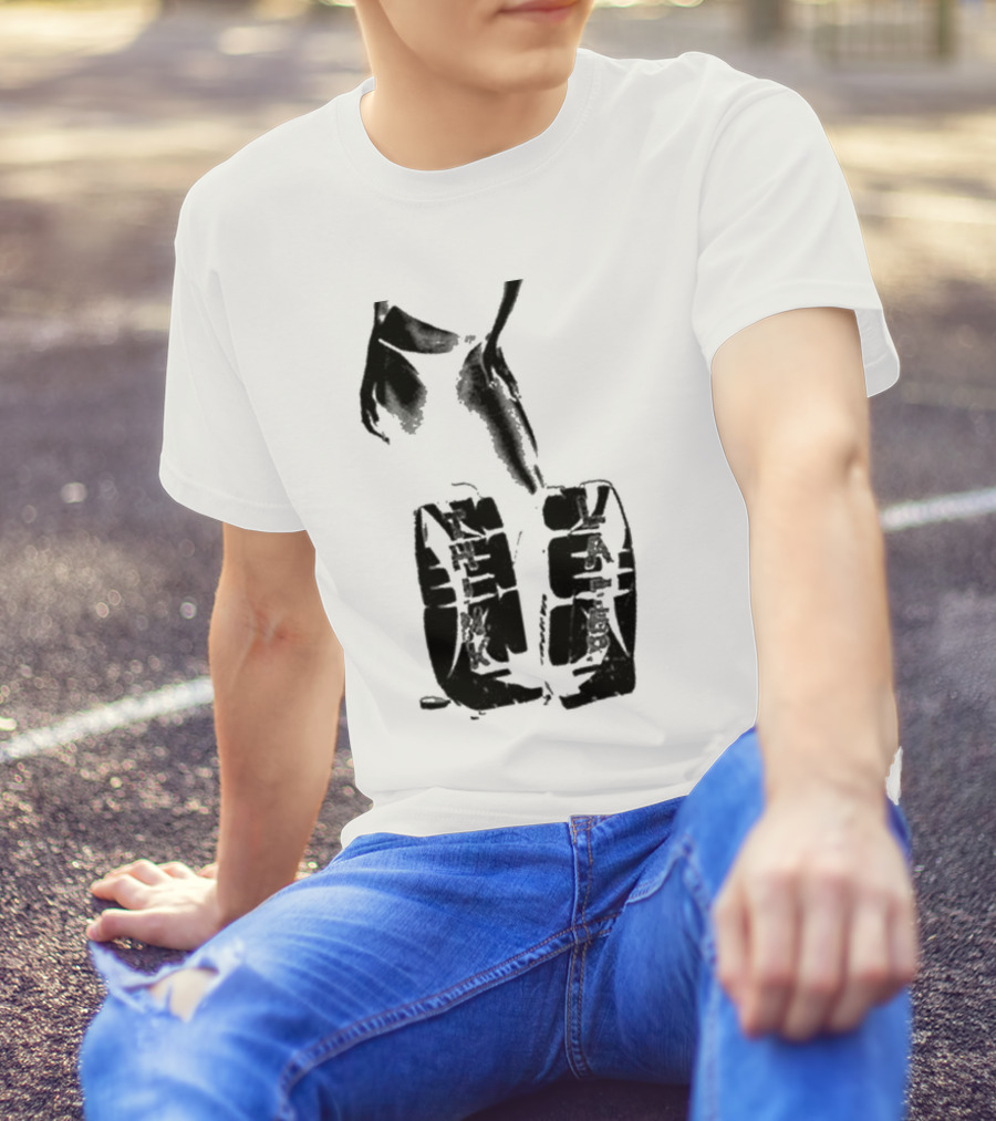 Tatemcrae Think Later Bold Legs Striking Pose In Monochrome T-Shirt