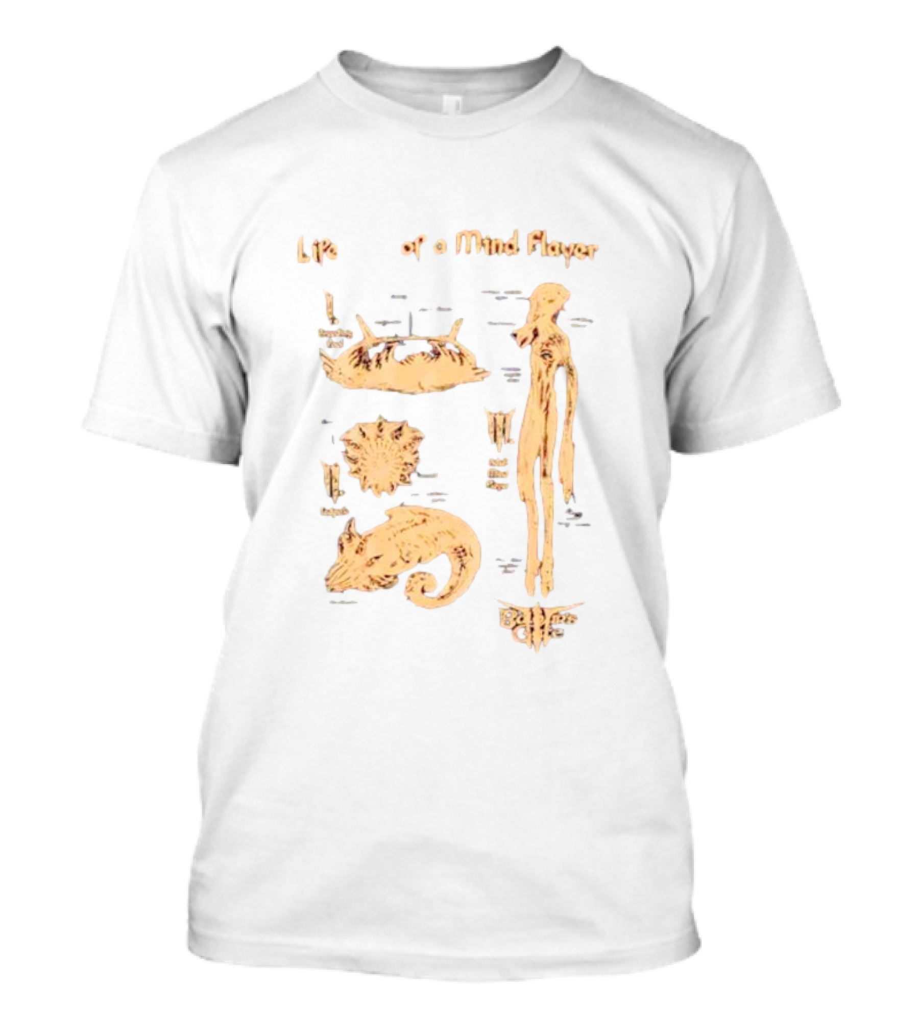 Life Of A Mind Flayer Baldur's Gate 3 Lifecycle Chart T-Shirt