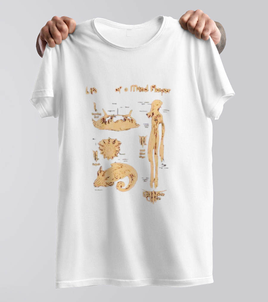 Life Of A Mind Flayer Baldur's Gate 3 Lifecycle Chart T-Shirt