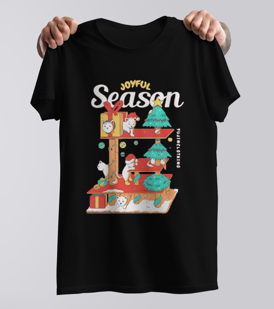 Joyful Season Merry Christmas Yujiinclothing Dog Tree T-Shirt