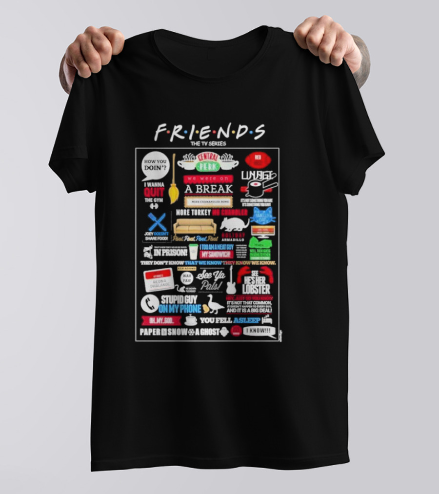 Friends The TV Series Iconic Quotes And Symbols T-Shirt