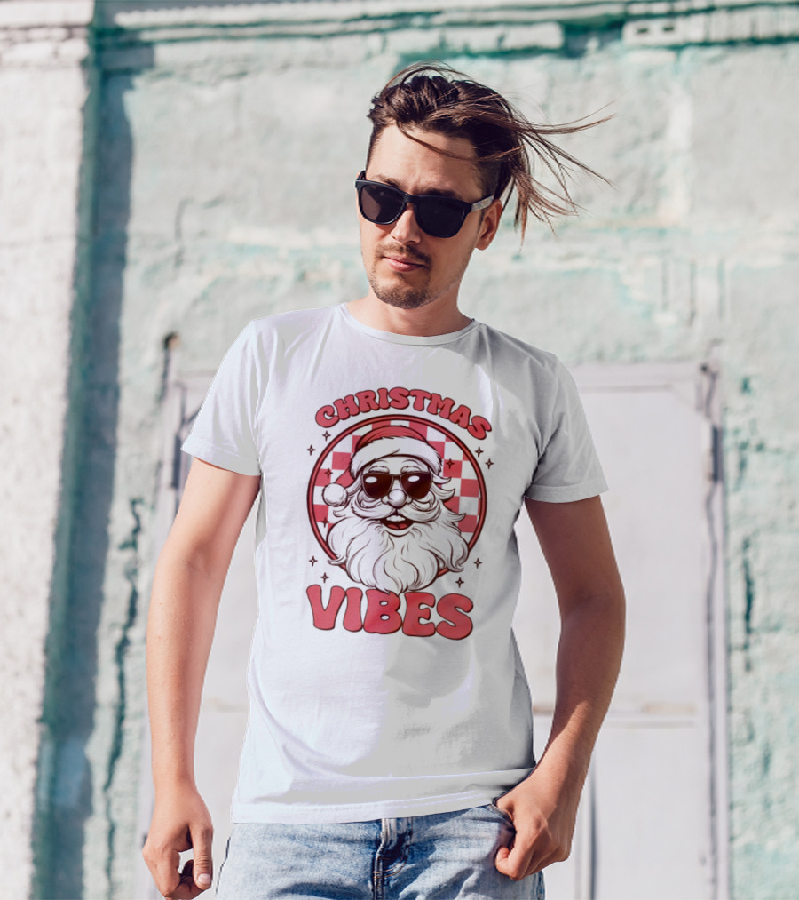 Christmas Vibes Funny Santa Christmas T-Shirt