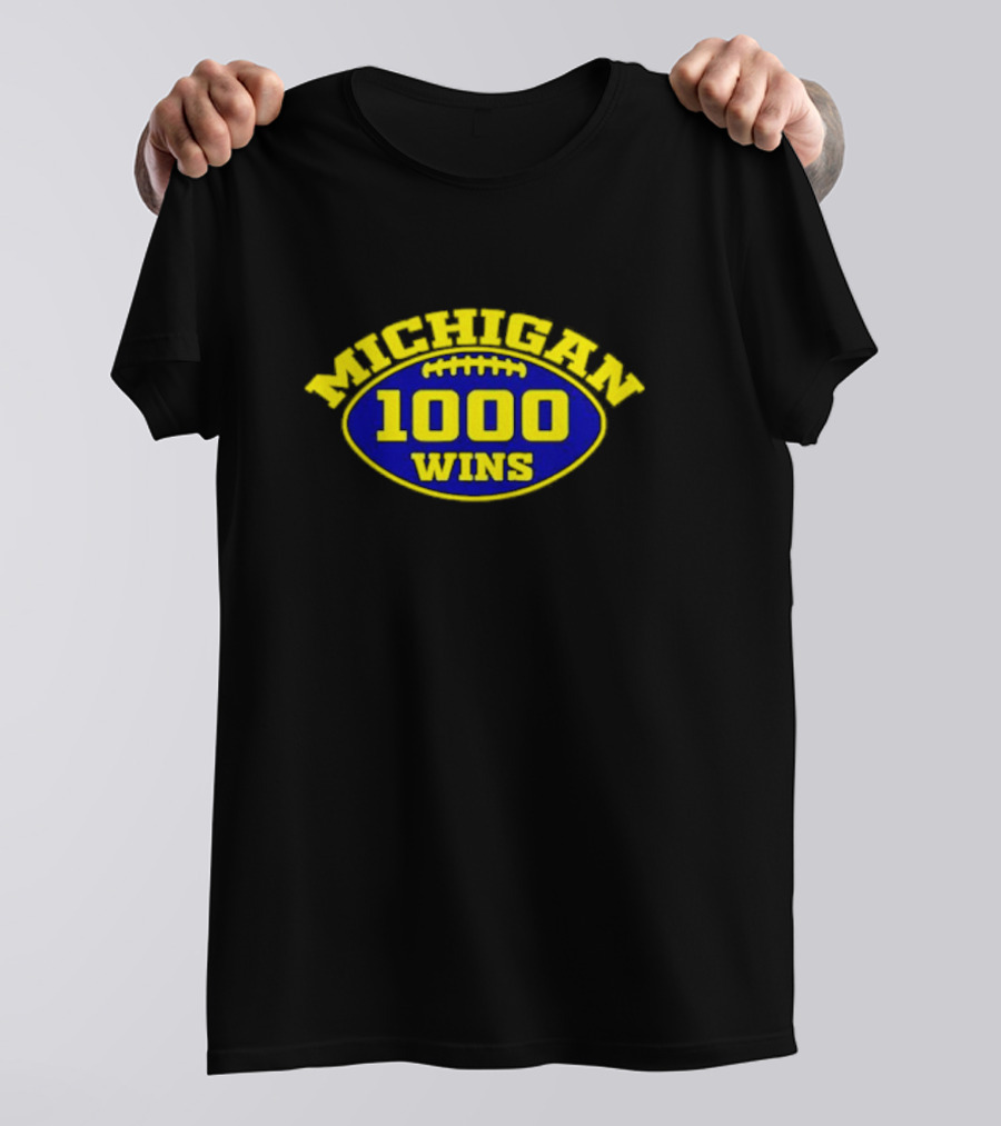 Michigan Wolverines 1000 Wins Football T-Shirt