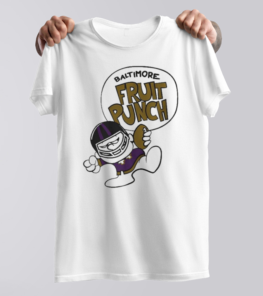 Baltimore Ravens Fruit Punch Football Cartoon Character T-Shirt