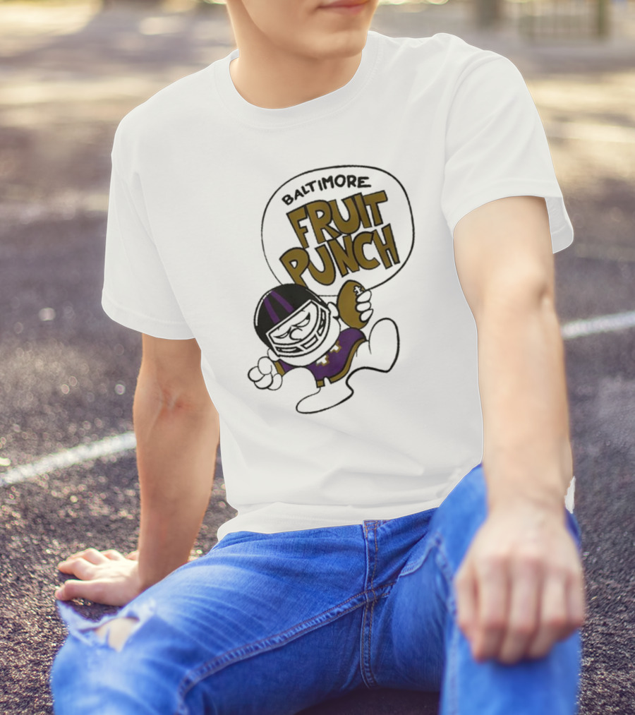 Baltimore Ravens Fruit Punch Football Cartoon Character T-Shirt