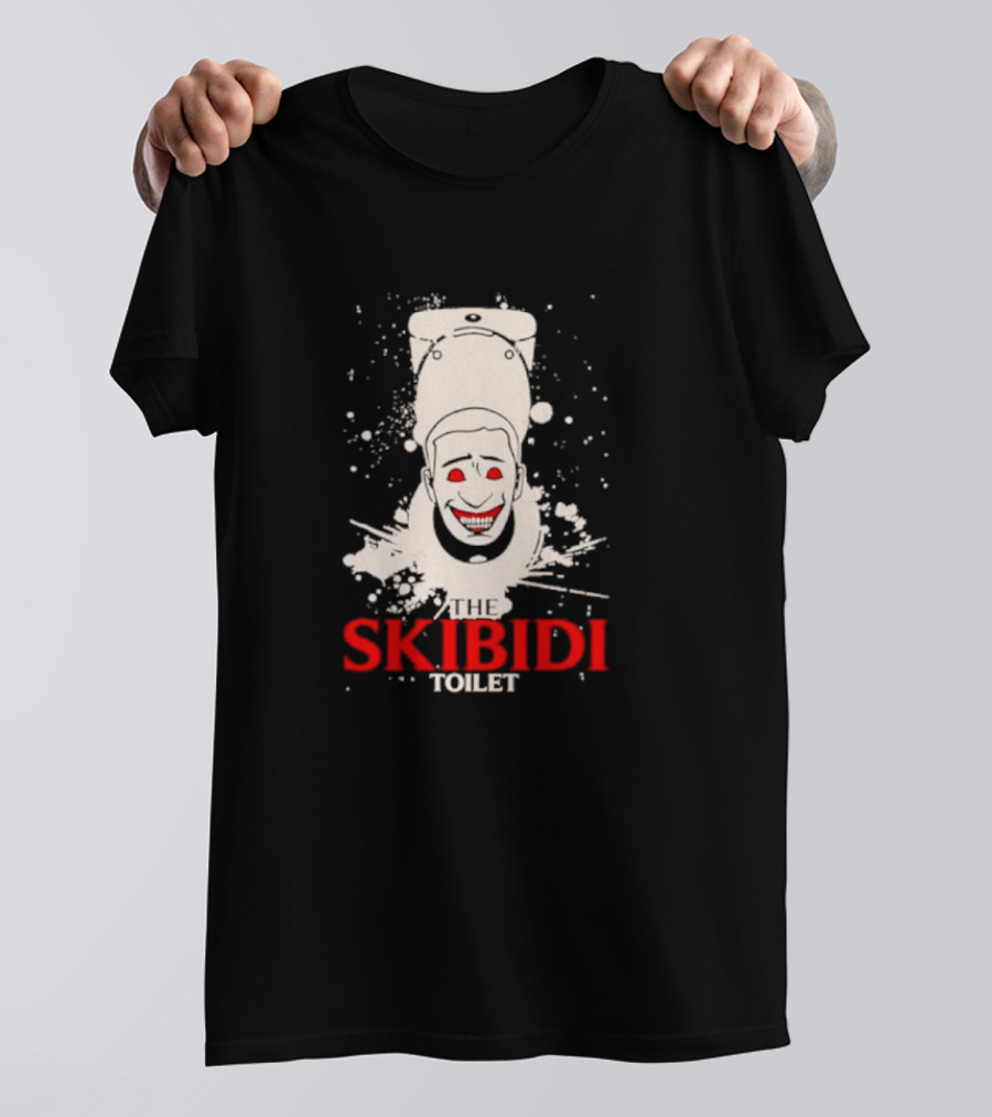 THE SKIBIDI TOILET CREEPY FACE SPLATTER T-Shirt