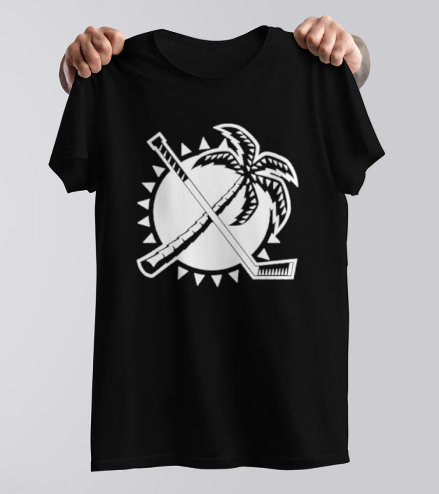 Florida Hockey Palm Tree Sunburst T-Shirt