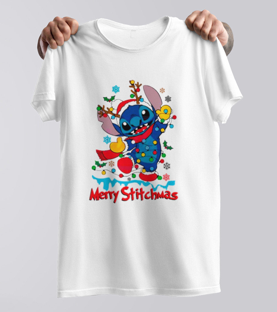 Merry Stitchmas Santa Merry Christmas Stitch T-Shirt