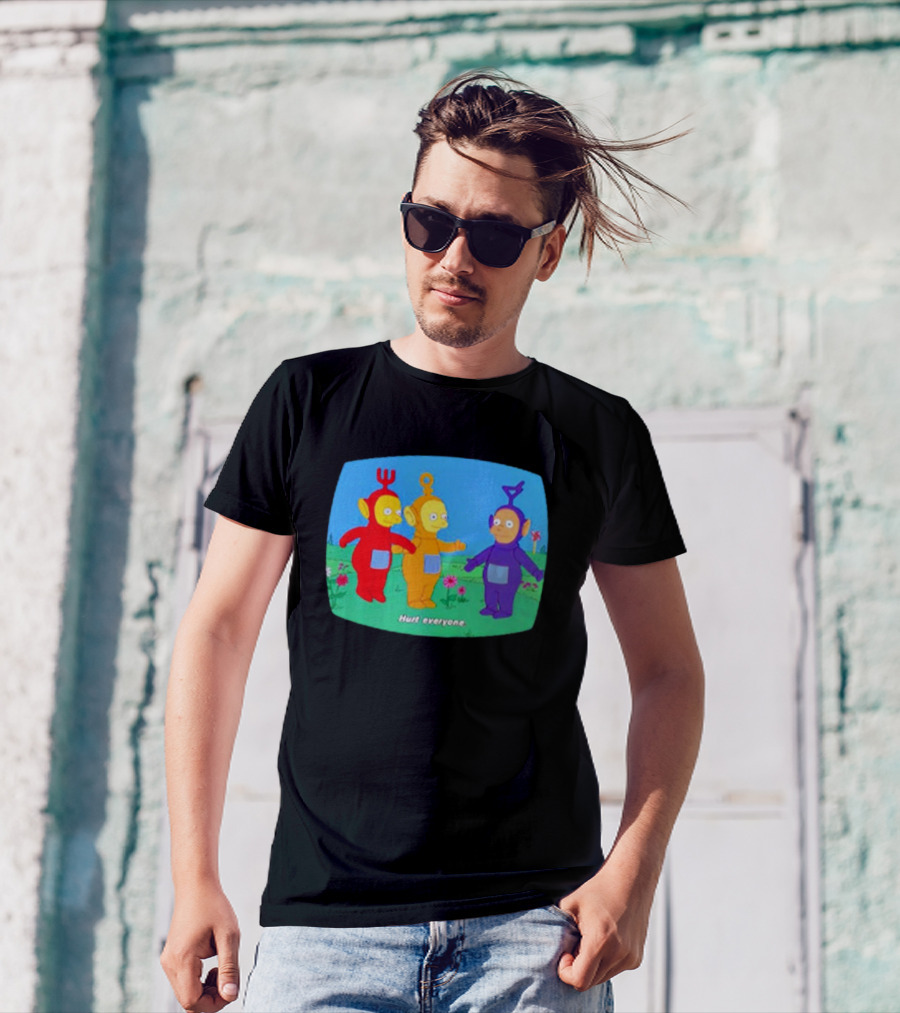 Teletubbies Meet The Simpsons Hurt Everyone Scene T-Shirt