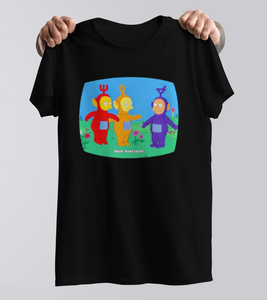 Teletubbies Meet The Simpsons Hurt Everyone Scene T-Shirt