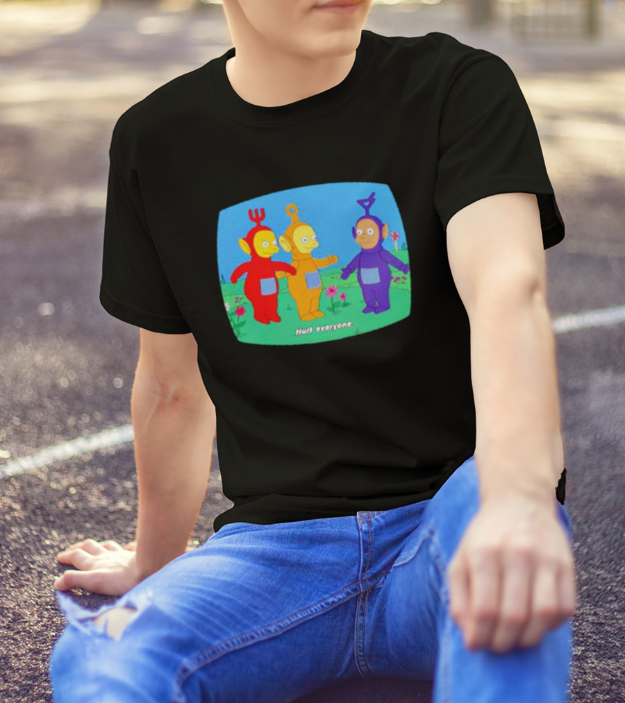 Teletubbies Meet The Simpsons Hurt Everyone Scene T-Shirt