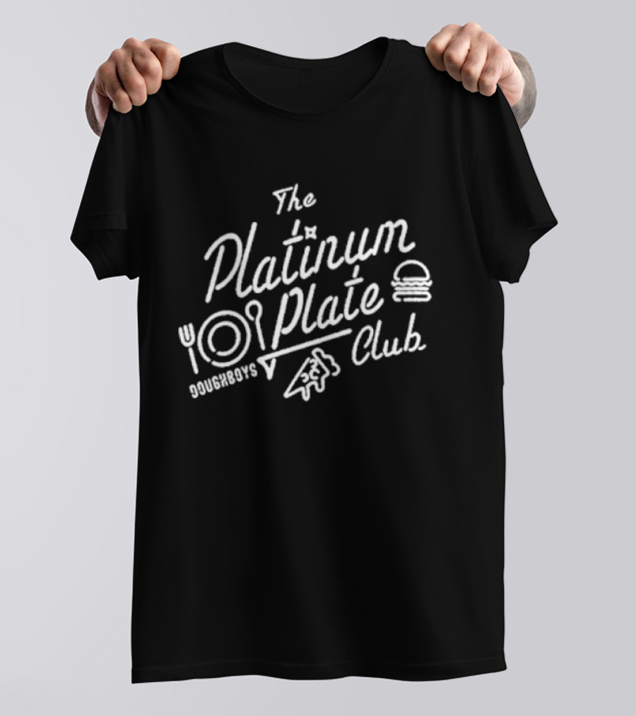 The Platinum Plate Club Doughboys Burger Pizza Utensils T-Shirt
