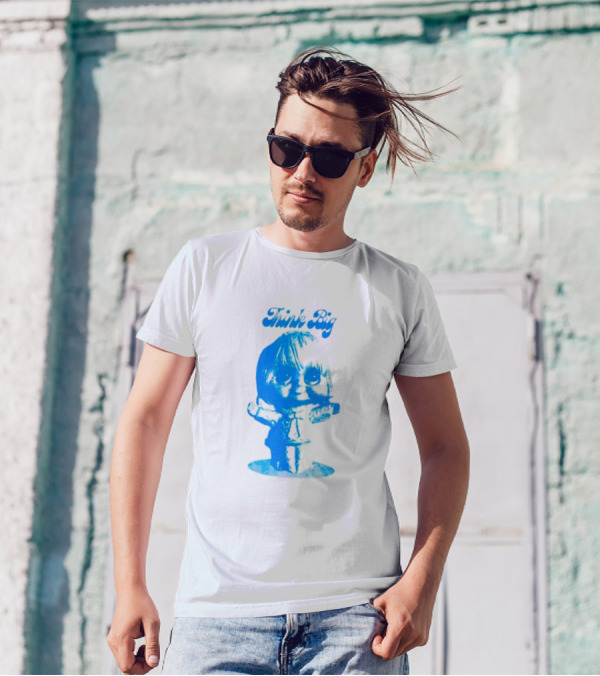 Think Big Blue Figurine With Large Eyes T-Shirt