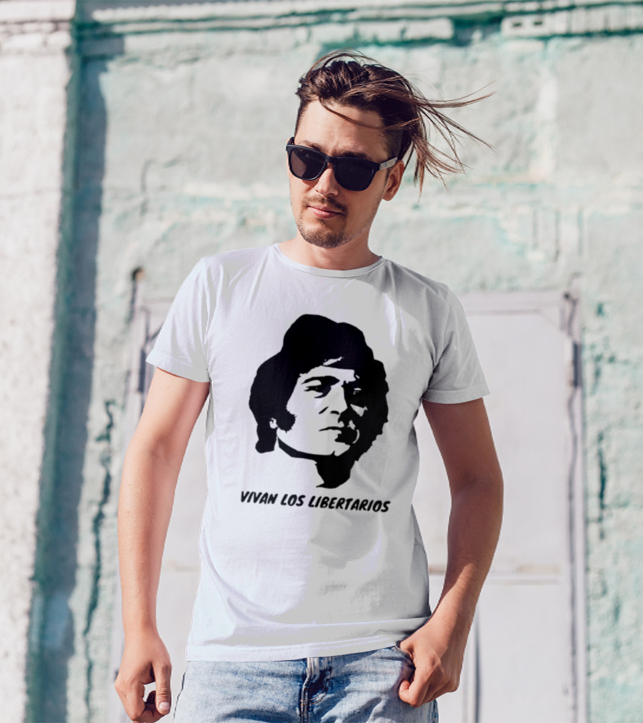 Vivan Los Libertarios Victor Jara Tribute Text T-Shirt