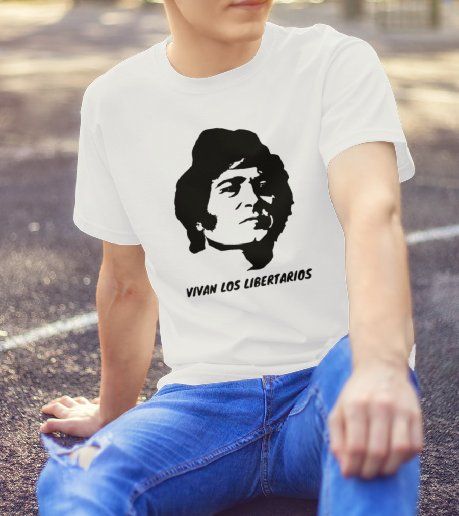 Vivan Los Libertarios Victor Jara Tribute Text T-Shirt
